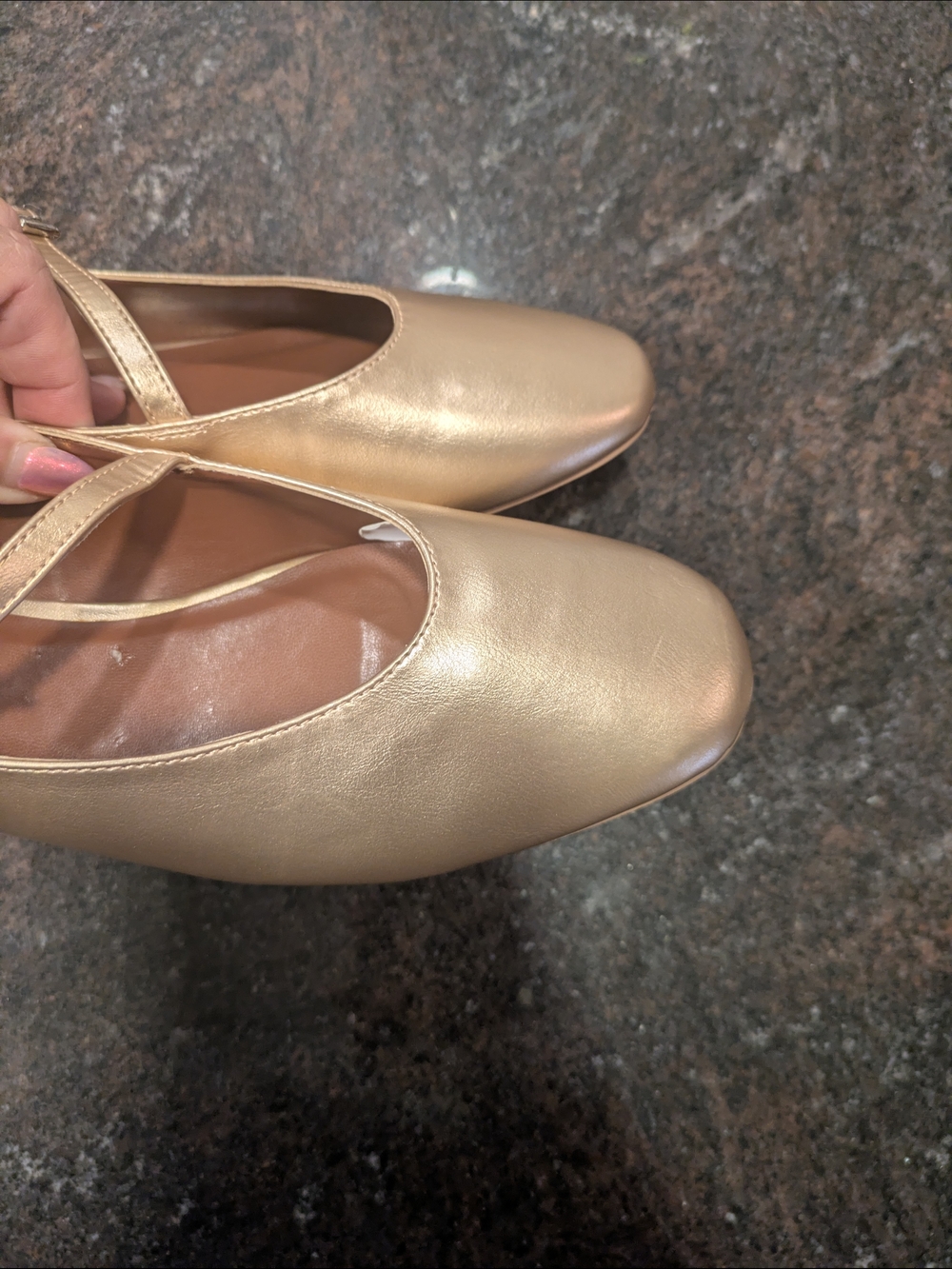Matt & Nat Metallic Rose Gold Mary Jane Flats EU 39 Women's Vegan Ballet Shoes - Picture 7 of 8